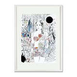 <em>Carolin Löbbert, Forest (from the series »Lost«), 30 x 42 cm, Acryl, Acrylspray, Tusche und Collage auf auf 300g Papier, Original, 320 €</em>